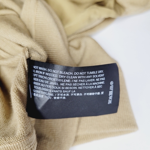 Theory Project Silk Georgette Combo Sweater Women's Small Camel Long Sleeve Flaw - Picture 8 of 11